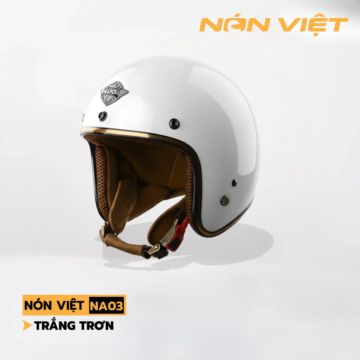 Mũ Bảo Hiểm 3/4 Không Kính Napoli Chính Hãng - Ảnh 4