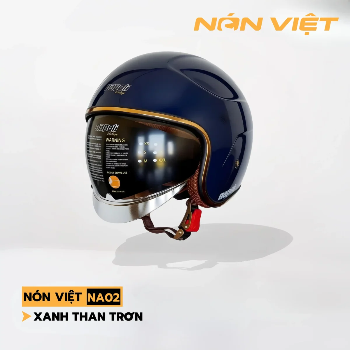 Mũ Bảo Hiểm 3/4 Kính Âm Napoli Chính Hãng - Ảnh 4