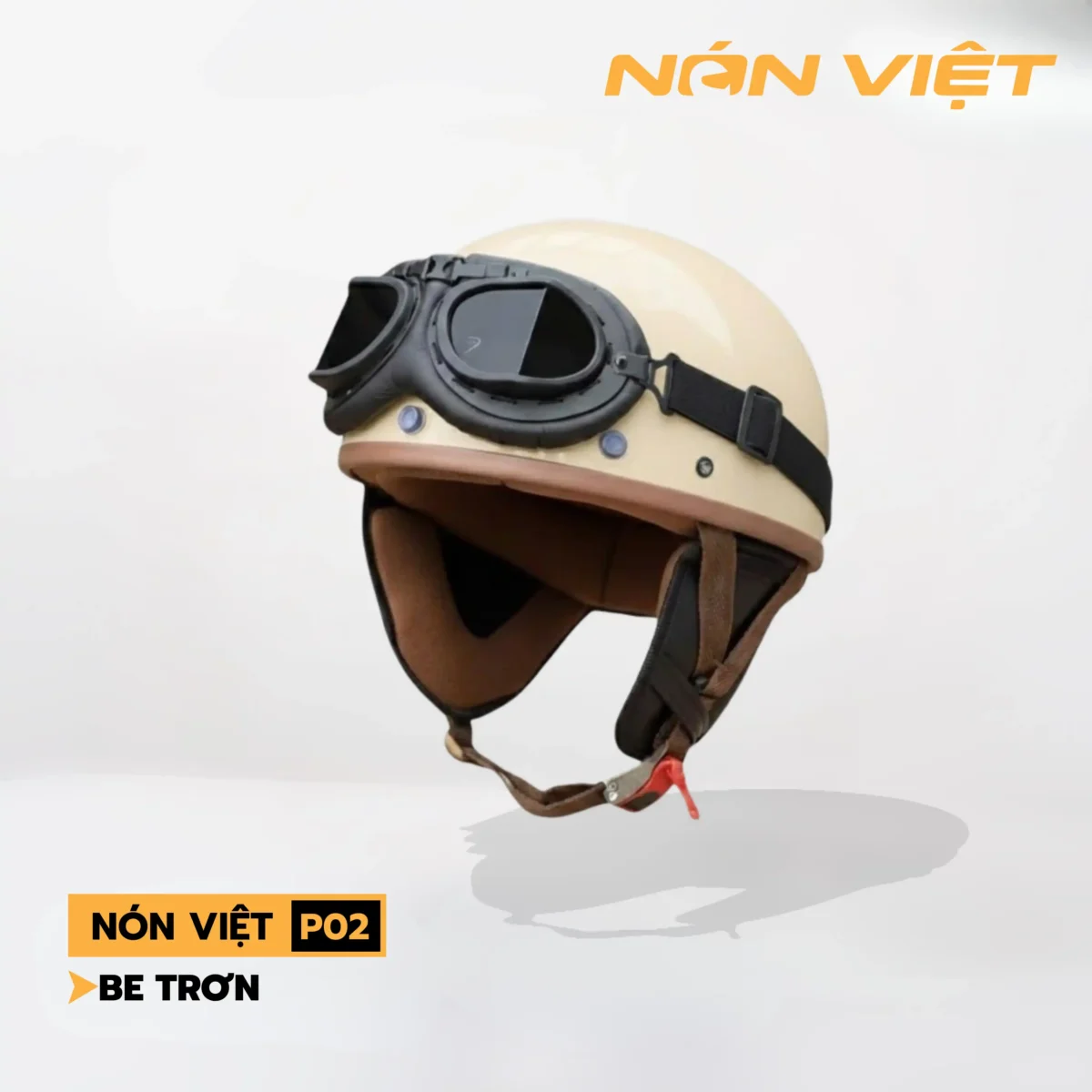 Mũ Bảo Hiểm Phi Công Nửa Đầu Có Ốp Tai Cao Cấp - Ảnh 6