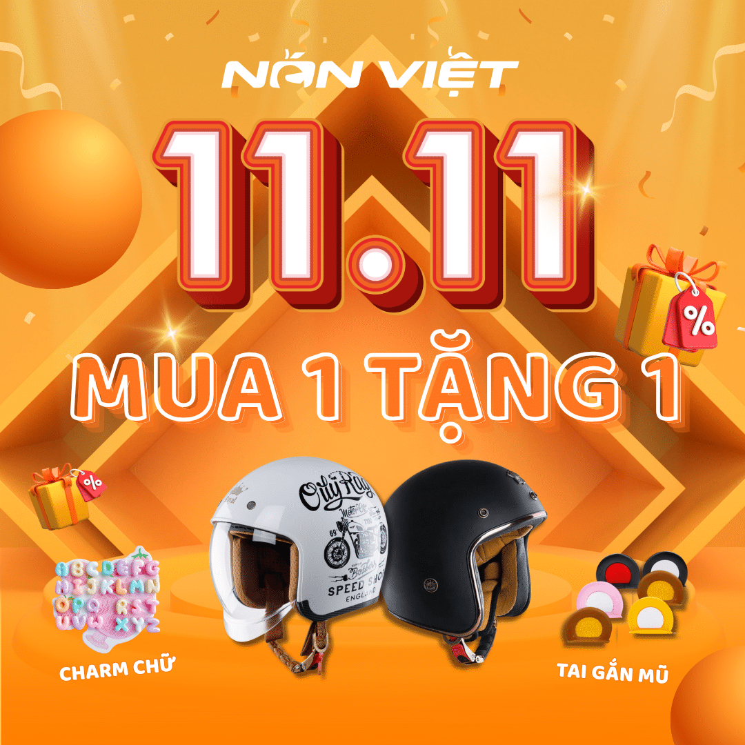 Mua 1 mũ bảo hiểm tặng 1 combo charm chữ/tai