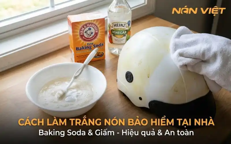 Cách Làm Trắng Nón Bảo Hiểm Bị Ố Vàng Bằng Baking Soda Và Giấm