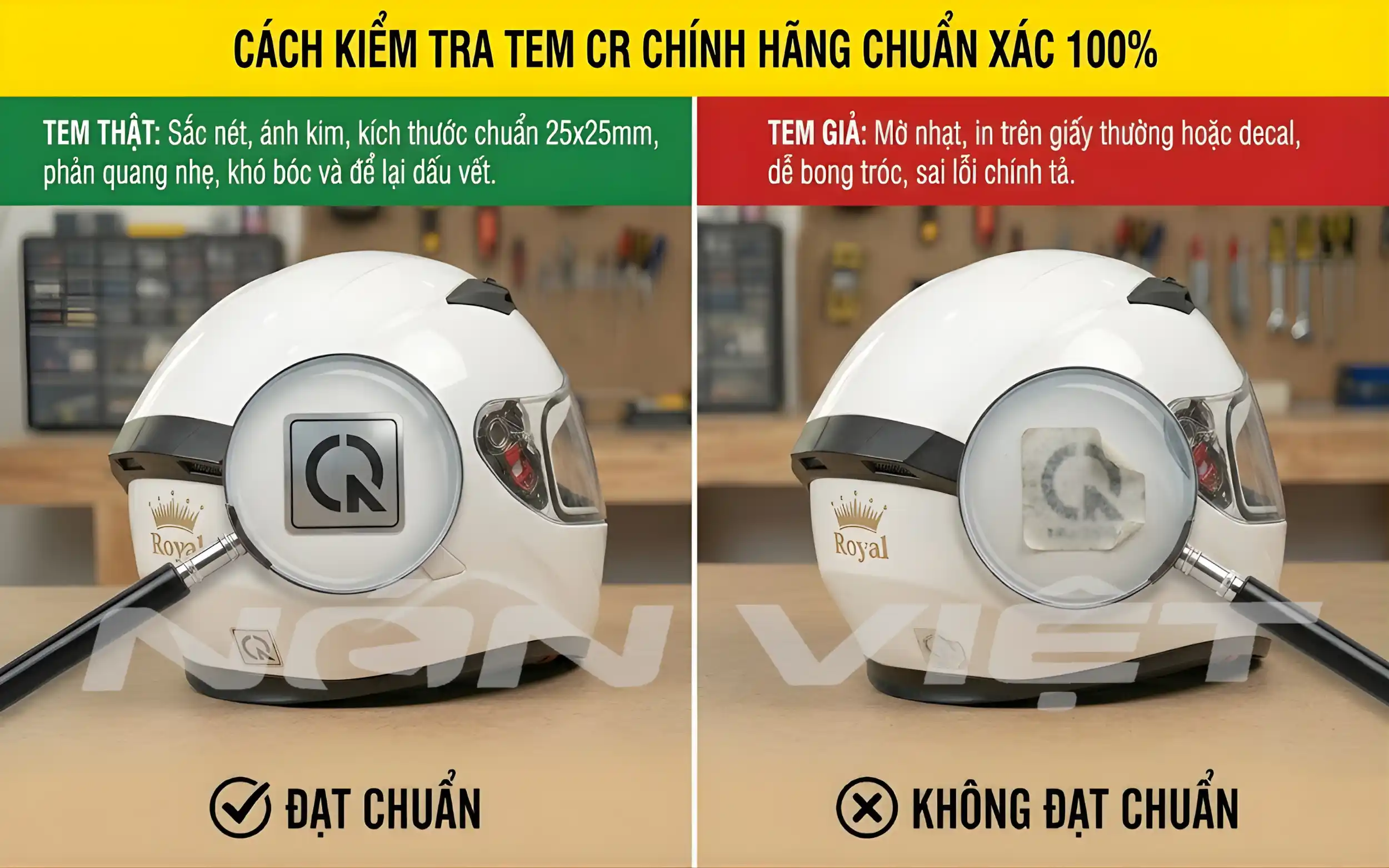 Cách Nhận Biết Tem Cr Mũ Bảo Hiểm Thật Và Giả