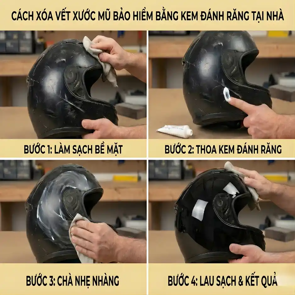 Cách xóa vết xước trên mũ bảo hiểm tại nhà hiệu quả nhất