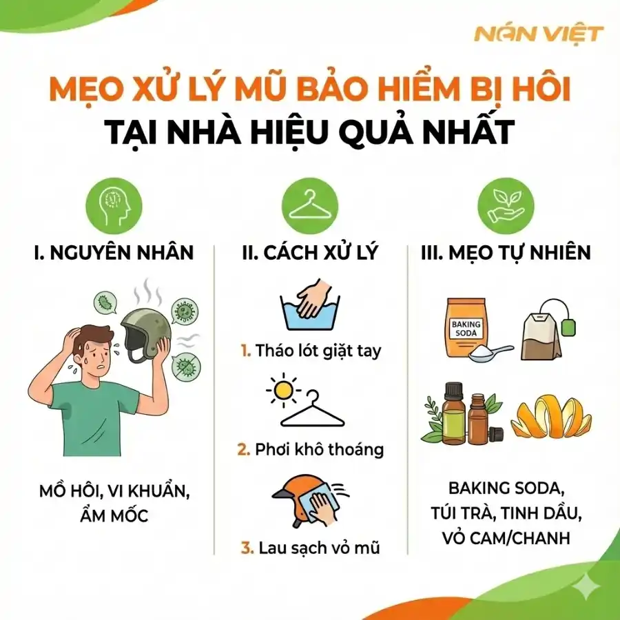 Mẹo Xử Lý Mũ Bảo Hiểm Bị Hôi Tại Nhà Hiệu Quả Nhất