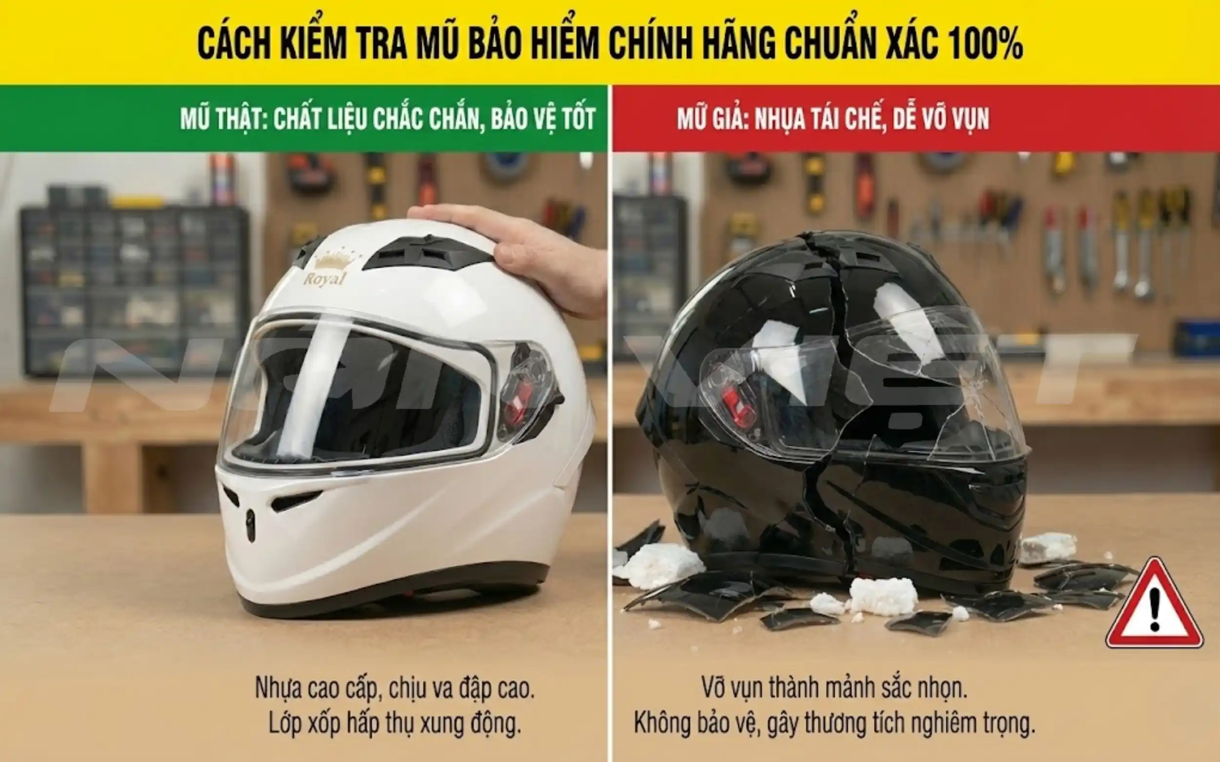 Nguy Cơ Tiềm Ẩn Khi Đội Mũ Bảo Hiểm Kém Chất Lượng