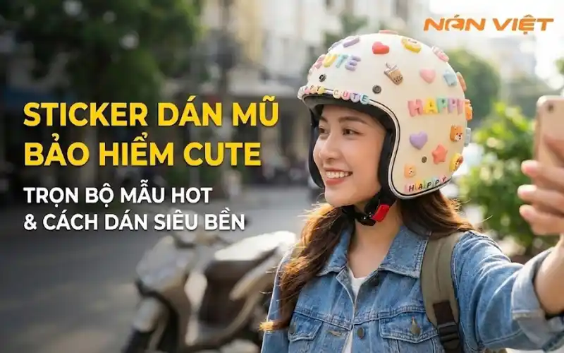 Sticker Và Charm Chữ Dán Mũ Bảo Hiểm Cute
