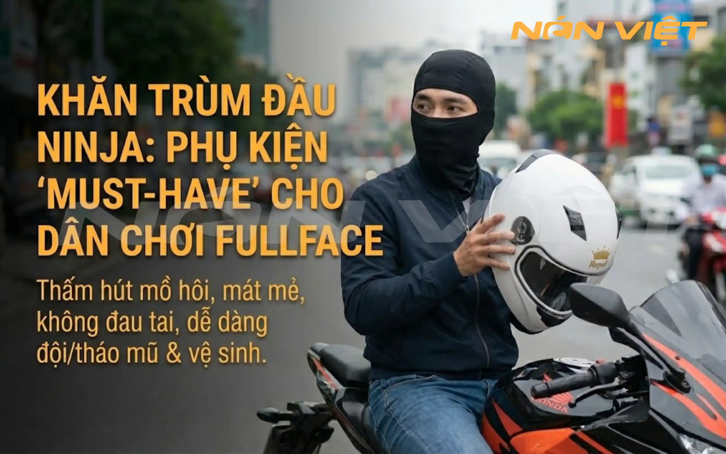 Sử Dụng Khăn Đa Năng Hoặc Khăn Trùm Đầu Ninja