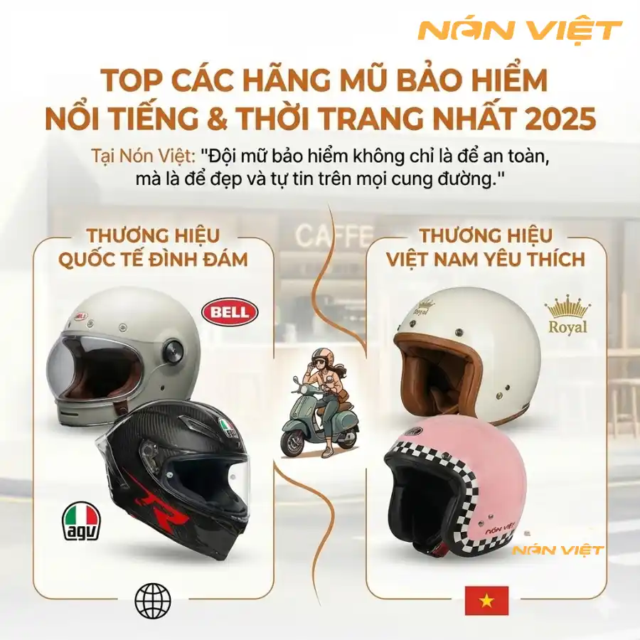 Top Các Hãng Mũ Bảo Hiểm Nổi Tiếng & Thời Trang Nhất 2025